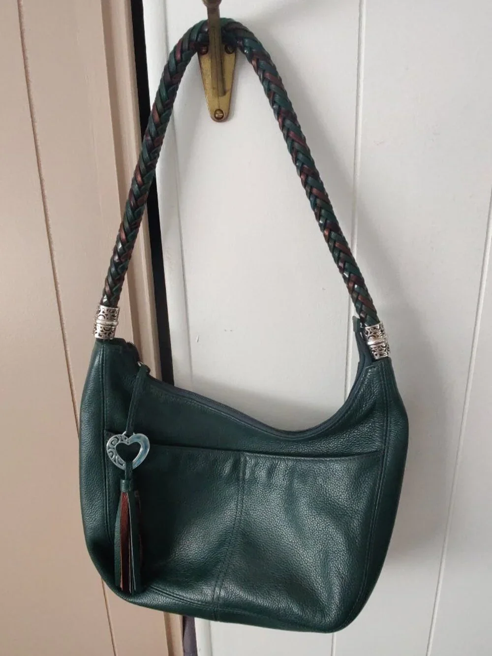 Brighton Barbados Hobo Bag Emerald Green Leather